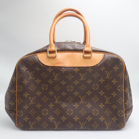 Pre-Owned #71333 Louis Vuitton Monogram Deauville Handbag Brown M47270
