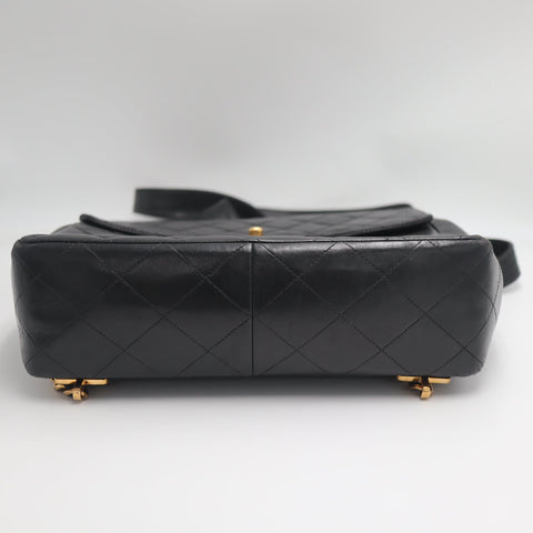 Pre-Owned #01278 CHANEL Matelasse Chain Backpack Lamb Skin Black CC