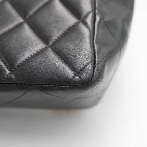 Pre-Owned #01278 CHANEL Matelasse Chain Backpack Lamb Skin Black CC
