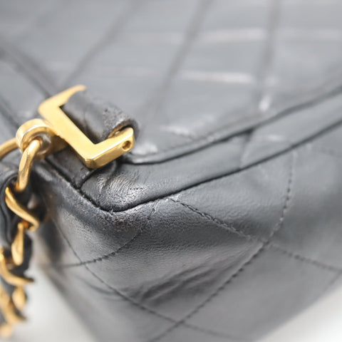 Pre-Owned #01278 CHANEL Matelasse Chain Backpack Lamb Skin Black CC