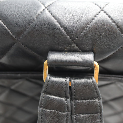 Pre-Owned #01278 CHANEL Matelasse Chain Backpack Lamb Skin Black CC