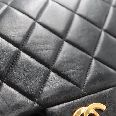 Pre-Owned #01278 CHANEL Matelasse Chain Backpack Lamb Skin Black CC