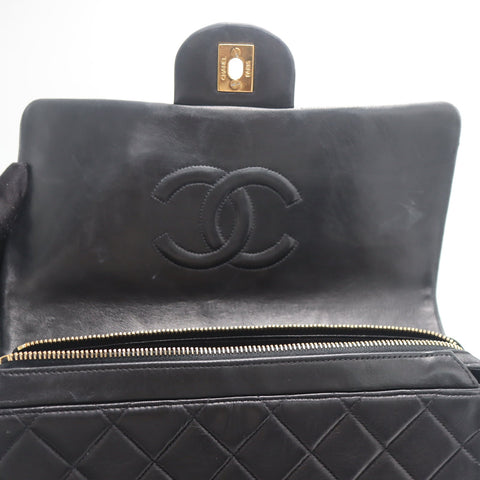 Pre-Owned #01278 CHANEL Matelasse Chain Backpack Lamb Skin Black CC