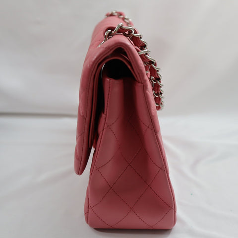 Pre-Owned #32635 CHANEL Matelasse Jumbo Chain Shoulder Bag Lambskin Pink A58600