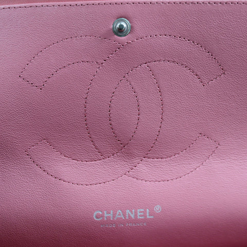 Pre-Owned #32635 CHANEL Matelasse Jumbo Chain Shoulder Bag Lambskin Pink A58600