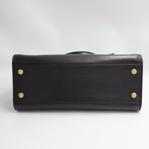 Pre-Owned #SF32411 Saint Laurent Paris Cabas 2Way Shoulder Handbag Leather Black 357395