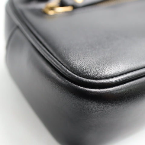 Pre-Owned #SF32420 Saint Laurent YSL mini Lou Belt Shoulder Bag leather Black