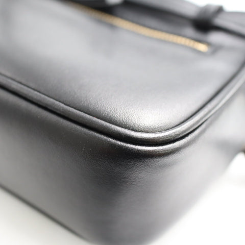 Pre-Owned #SF32420 Saint Laurent YSL mini Lou Belt Shoulder Bag leather Black