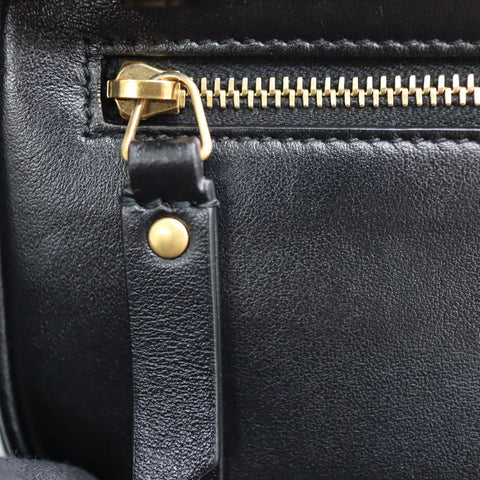 Pre-Owned #SF32420 Saint Laurent YSL mini Lou Belt Shoulder Bag leather Black