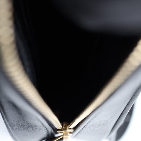 Pre-Owned #SF32420 Saint Laurent YSL mini Lou Belt Shoulder Bag leather Black
