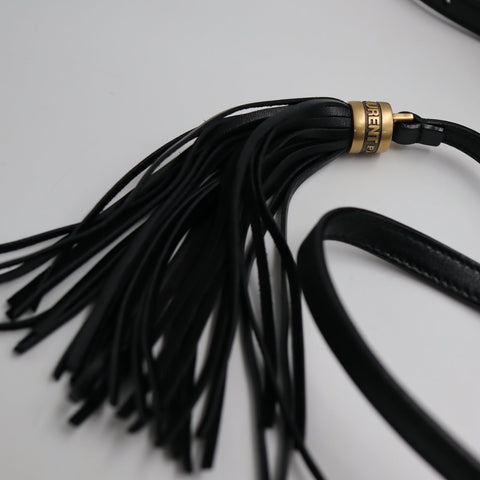 Pre-Owned #SF32420 Saint Laurent YSL mini Lou Belt Shoulder Bag leather Black