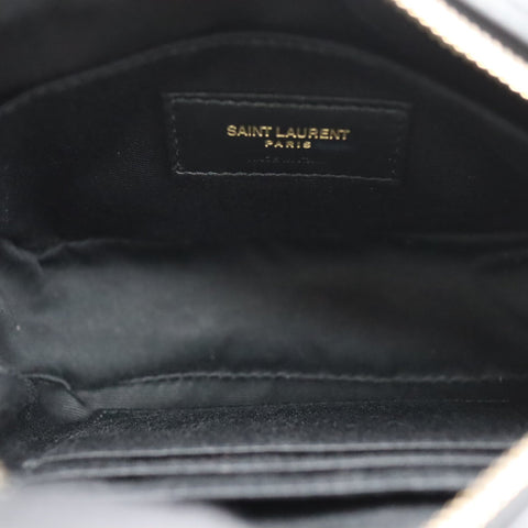 Pre-Owned #SF32420 Saint Laurent YSL mini Lou Belt Shoulder Bag leather Black