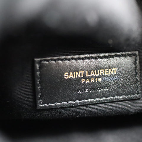 Pre-Owned #SF32420 Saint Laurent YSL mini Lou Belt Shoulder Bag leather Black