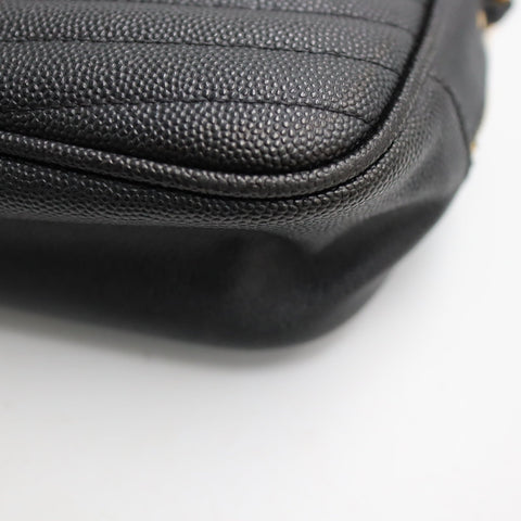 Pre-Owned #R08211 Saint Laurent Paris YSL Mini Bag Lou Chain Shoulder Bag in Black Leather