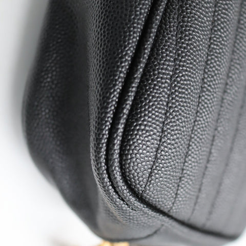 Pre-Owned #R08211 Saint Laurent Paris YSL Mini Bag Lou Chain Shoulder Bag in Black Leather