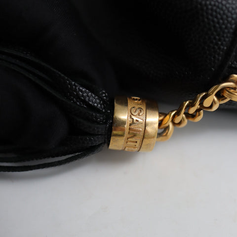 Pre-Owned #R08211 Saint Laurent Paris YSL Mini Bag Lou Chain Shoulder Bag in Black Leather