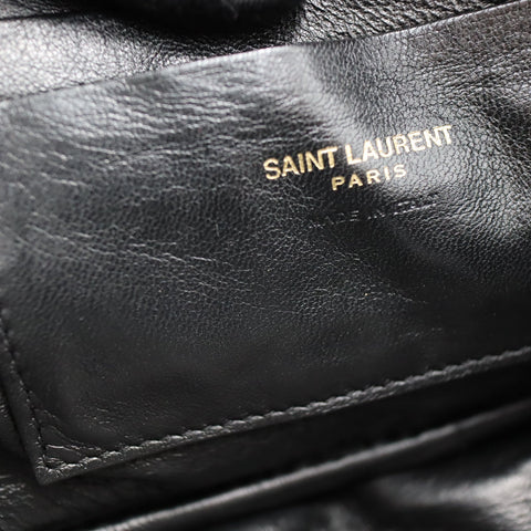 Pre-Owned #R08211 Saint Laurent Paris YSL Mini Bag Lou Chain Shoulder Bag in Black Leather