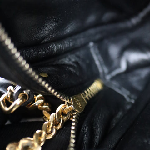 Pre-Owned #R08211 Saint Laurent Paris YSL Mini Bag Lou Chain Shoulder Bag in Black Leather