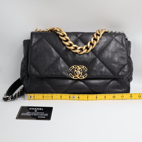 Pre-Owned #72766 CHANEL CC Chanel 19 Chain Hand Shoulder Bag Lambskin Leather AS1161