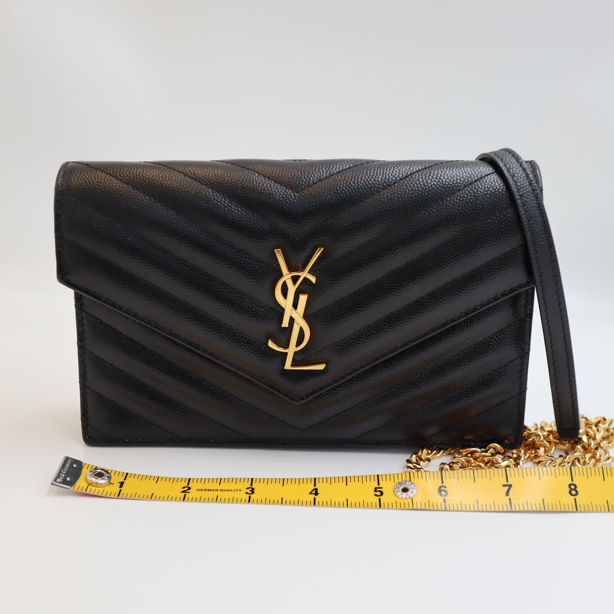 Pre-Owned #R7082504 Saint Laurent Cassandra Envelope Chain Shoulder Bag Black 742920