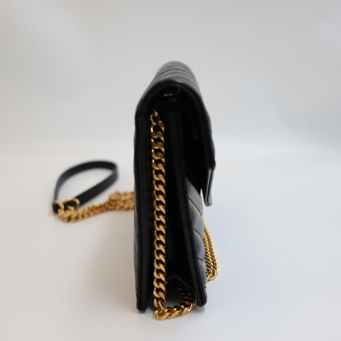 Pre-Owned #R7082504 Saint Laurent Cassandra Envelope Chain Shoulder Bag Black 742920