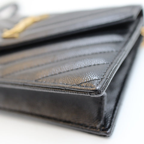Pre-Owned #R7082504 Saint Laurent Cassandra Envelope Chain Shoulder Bag Black 742920