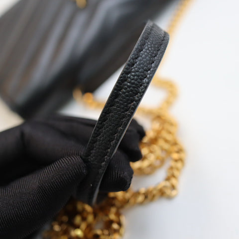 Pre-Owned #R7082504 Saint Laurent Cassandra Envelope Chain Shoulder Bag Black 742920