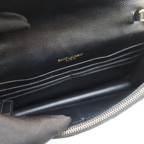 Pre-Owned #R7082504 Saint Laurent Cassandra Envelope Chain Shoulder Bag Black 742920