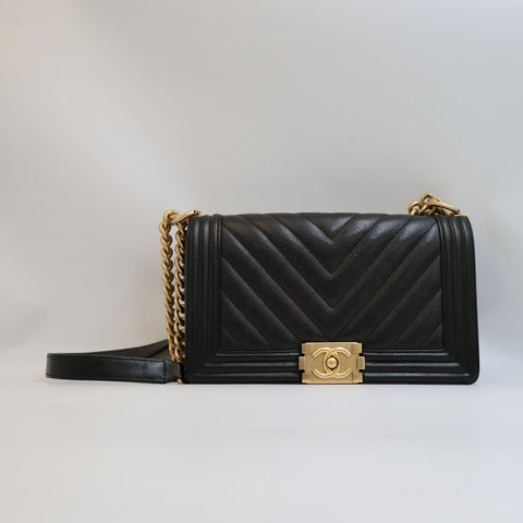Pre-Owned #R7082507 CHANEL Boy Chanel Chain Shoulder Bag Black A67086