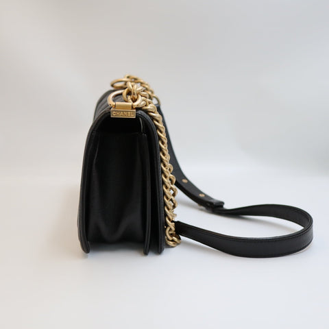 Pre-Owned #R7082507 CHANEL Boy Chanel Chain Shoulder Bag Black A67086