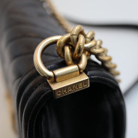 Pre-Owned #R7082507 CHANEL Boy Chanel Chain Shoulder Bag Black A67086