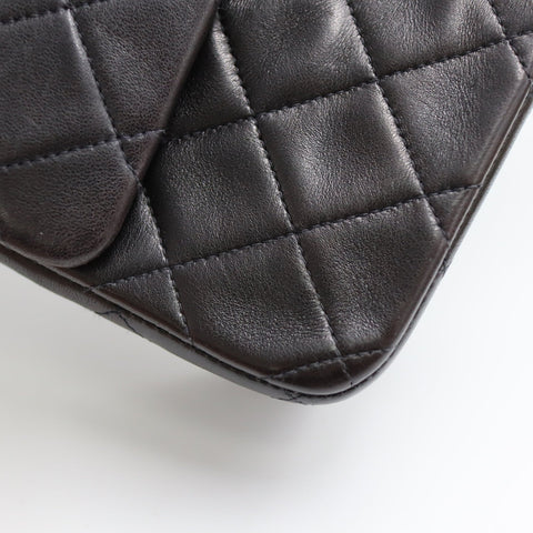 Pre-Owned #R7082502 CHANEL Matelasse Double Flap Chain Shoulder Bag Lambskin Black A01112