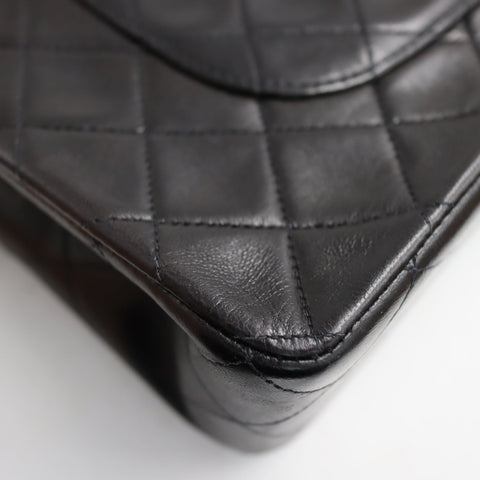 Pre-Owned #R7082502 CHANEL Matelasse Double Flap Chain Shoulder Bag Lambskin Black A01112