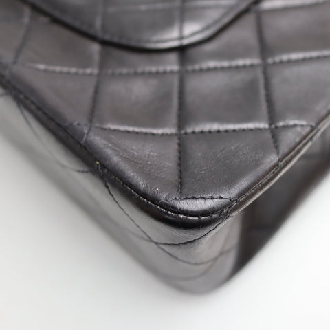 Pre-Owned #R7082502 CHANEL Matelasse Double Flap Chain Shoulder Bag Lambskin Black A01112