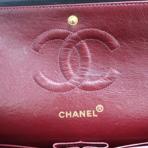 Pre-Owned #R7082502 CHANEL Matelasse Double Flap Chain Shoulder Bag Lambskin Black A01112