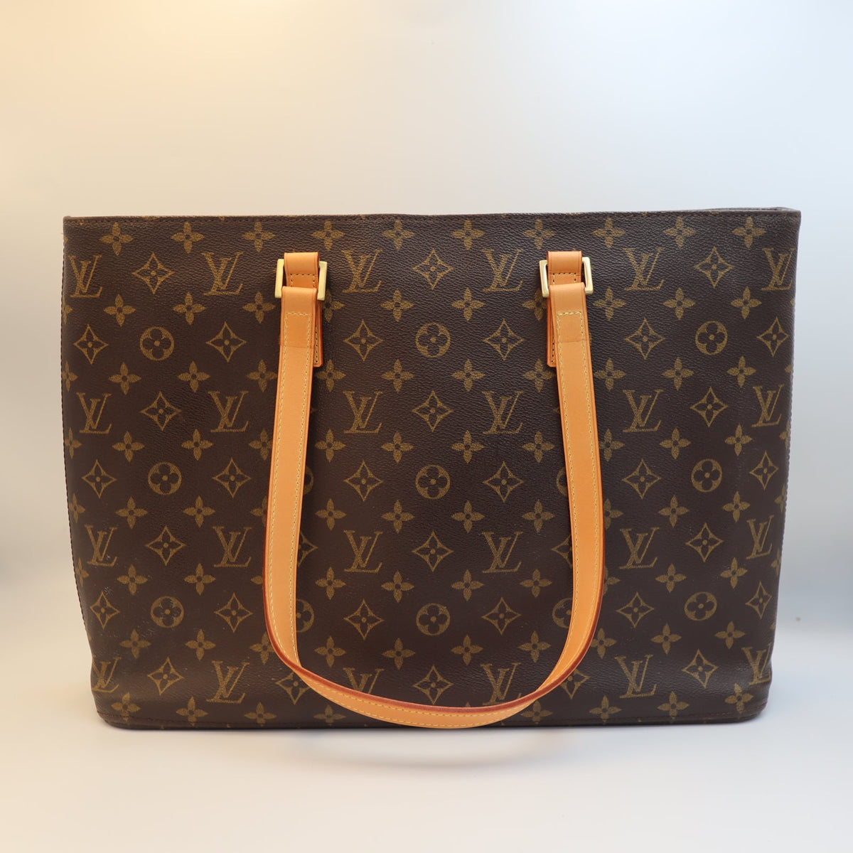 Pre-Owned #BP64180 Louis Vuitton Monogram Luco Tote Bag Canvas Brown M51155
