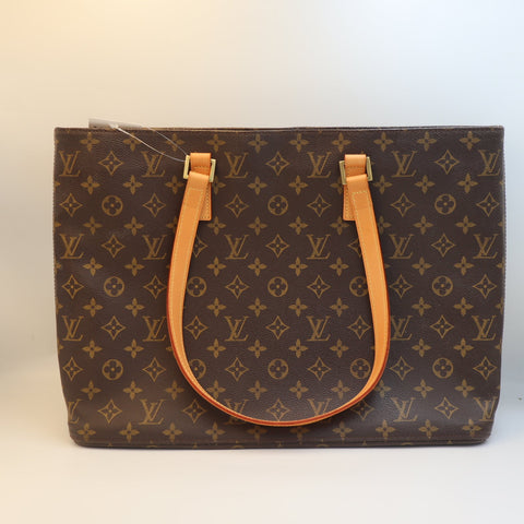 Pre-Owned #BP64180 Louis Vuitton Monogram Luco Tote Bag Canvas Brown M51155