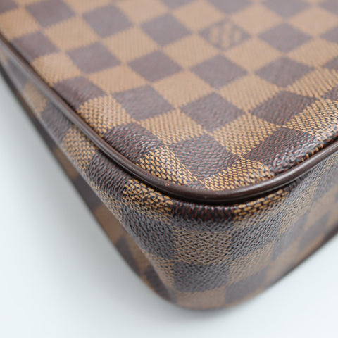 Pre-Owned #71184 Louis Vuitton Damier Aubagne Shoulder Bag Brown N51129