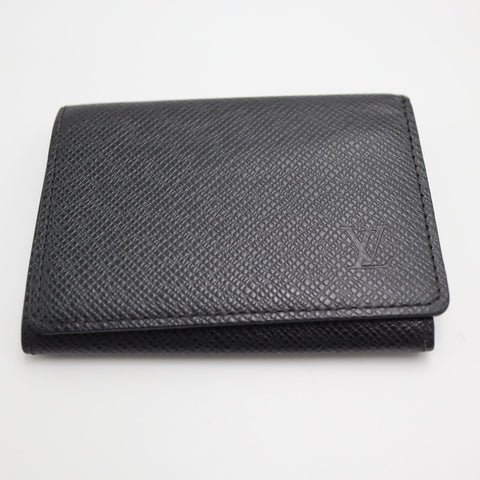 Pre-Owned #71248 Louis Vuitton Taiga Anvelop Cult De Vuitto Card Case Ardoise Leather M30922