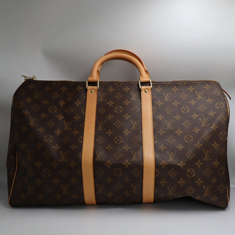 Pre-Owned #72383 Louis Vuitton Monogram Keepall 50 Travel Bag Brown M41426